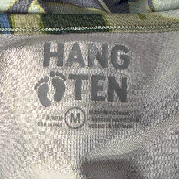 Hang Ten Medium Rashguard Swim Top UPF 50+ Quick-Dry Long Sleeve Leaf Print Crew - Picture 7 of 9